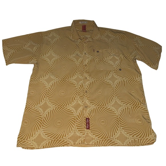 Vintage Ecko Unlimited Shirt XXL Yellow Geometric Y2K Streetwear Button Up Logo - Picture 3 of 9